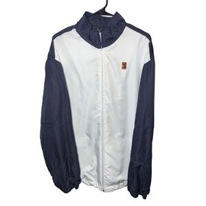 Vintage Nike XL Windbreaker Jacket 1980s White and Blue